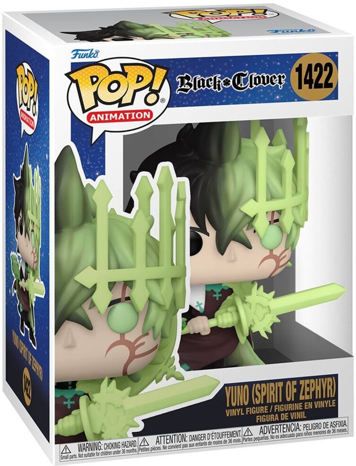 VOY Tinkiy Funko 1 POP! Black * Clover 1422 ANDUACTIA ANIMATION WEL YUNO (SPIRIT OF ZEPHYRI FIGURINE EN VINYLE VINYL FIGURE / FIGURA DE VINIL PELIGRO DE ASFIXIA. D'TOUFFEMENT. ADVERTENCIA: para nios menores de 36 meses DANGER D pequeas. No es adecuado HAZARD. ATTENTION: enfants de moins de 36 mois. Partes WARNING: CHOKING convient pas aul Petites pieces. Ne for children under 36 months Smal parts. Not suitable