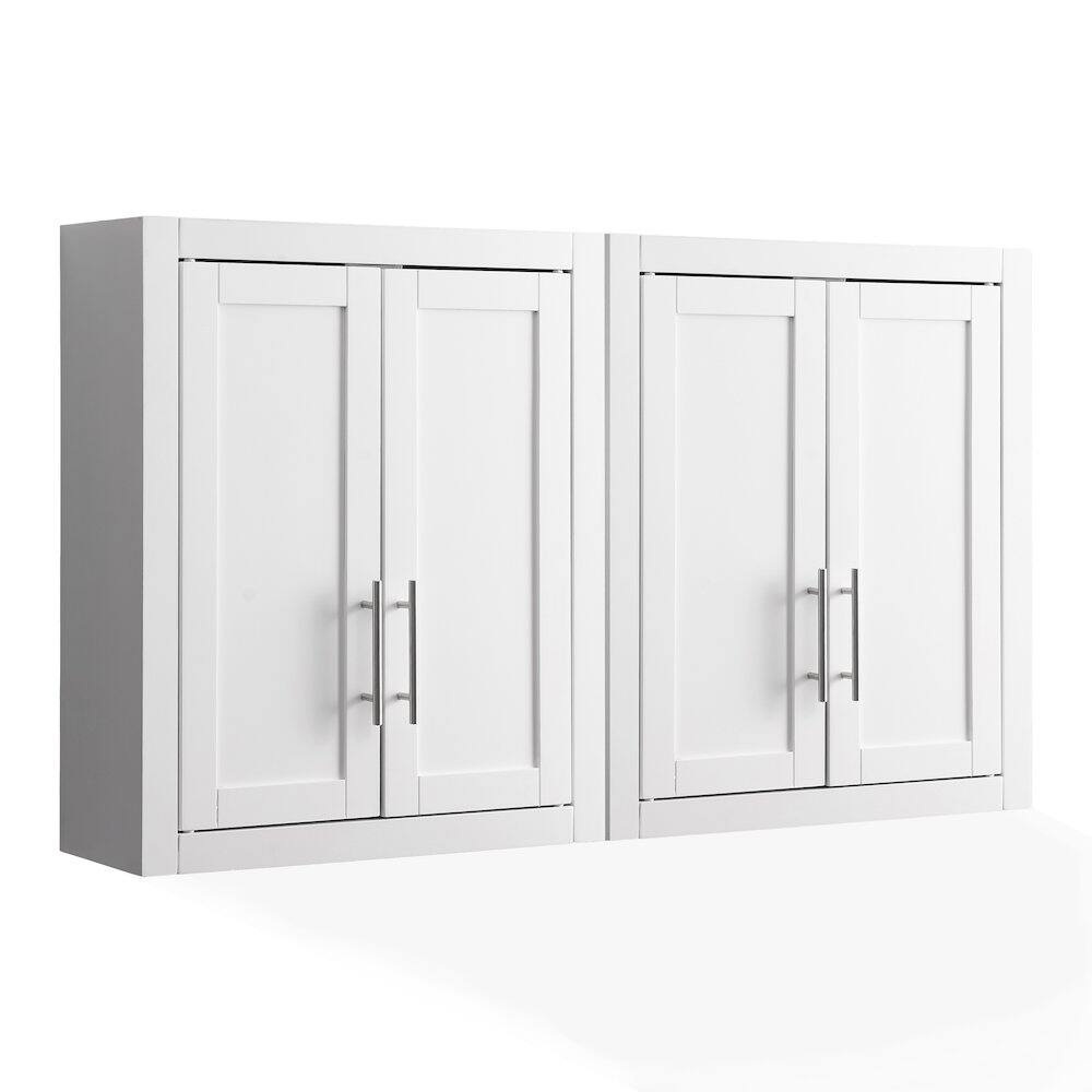 Alt View 5. Crosley Furniture - Savannah 2Pc Wall Storage Cabinet - 2 Wall Cabinets - White.