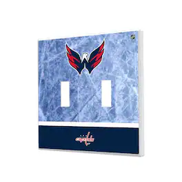 Keyscaper - Washington Capitals Wordmark Double Toggle Lightswitch Plate - Multicolor