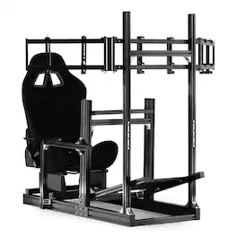 Dardoo - Aluminum Racing Simulator Cockpit, Fit for Logitech, Thrustmaster, Moza, Fanatec, PXN - Black