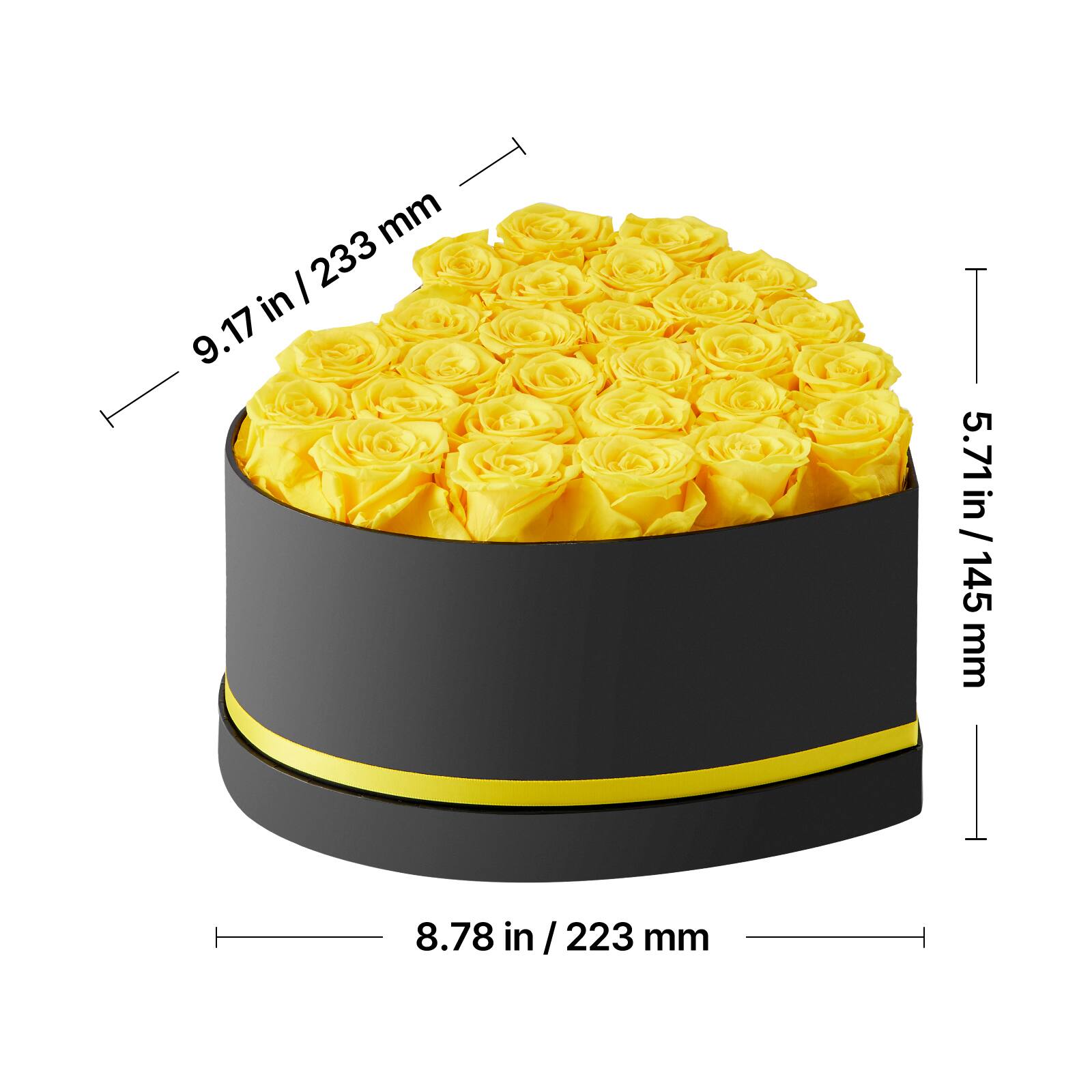 - Diameter: 9.17 in / 233 mm
- Height: 5.71 in / 145 mm
- Base Diameter: 8.78 in / 223 mm