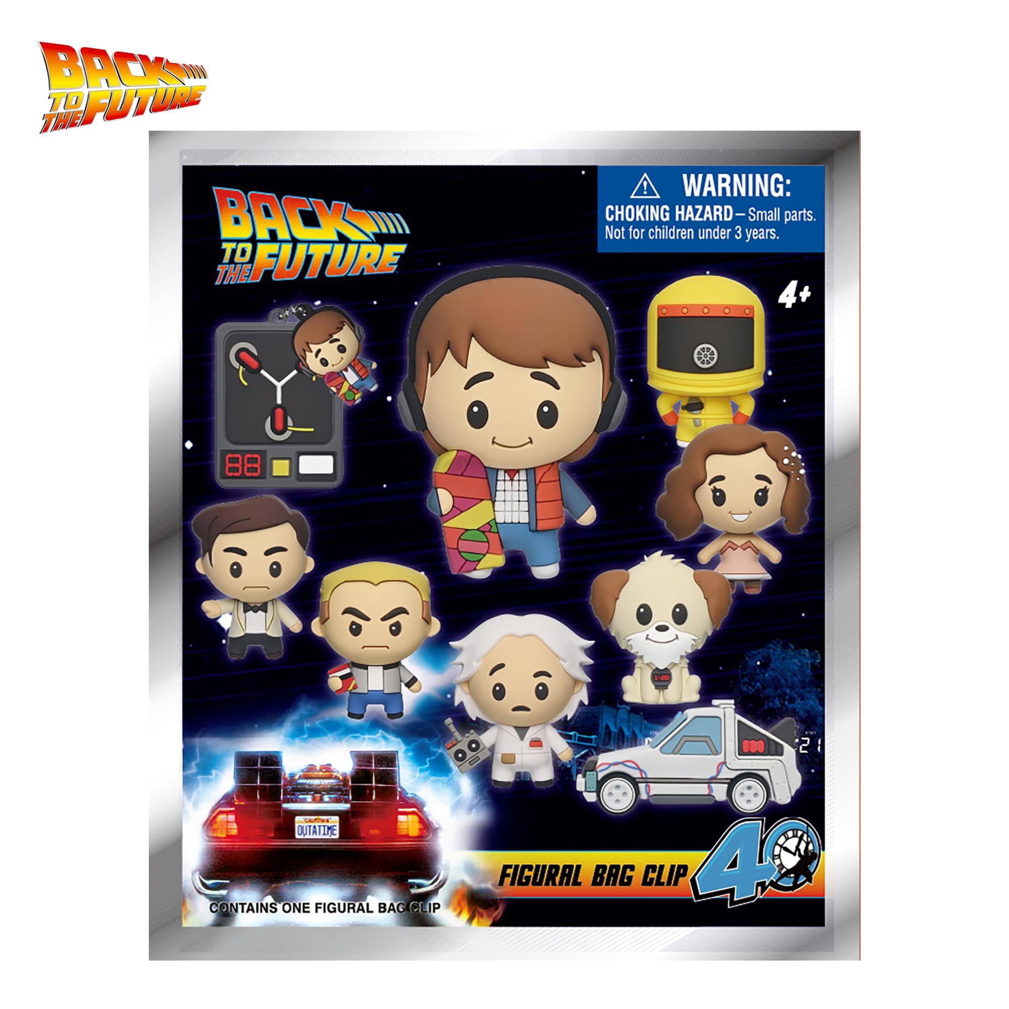 BACK TO FUTURE THE

WARNING: CHOKING HAZARD - Small parts. Not for children under 3 years. 4+

88

OUTATIME CONTAINS ONE FIGURAL BAG CLIP