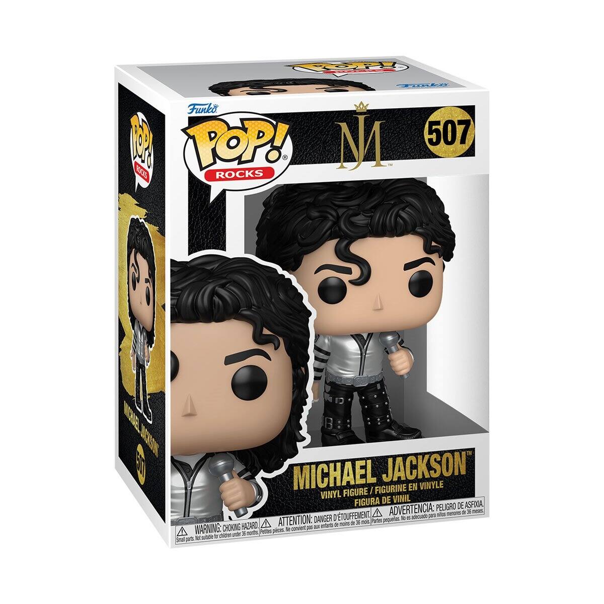 Funko POP! 1 507 ROCKS ROCKS  
MICHAEL JACKSON VINYLE / FIGURINE EN VINYL FIGURE FIGURA DE VINIL  
ADVERTENCIA: PELIGRO DE ASFIXIA, A menores de 36 meses.  
ATTENTION: DANGER D'ETOUFFEMENT, pour les enfants de moins de 36 mois.  
WARNING: CHOKING HAZARD, Small parts. Not suitable for children under 36 months.