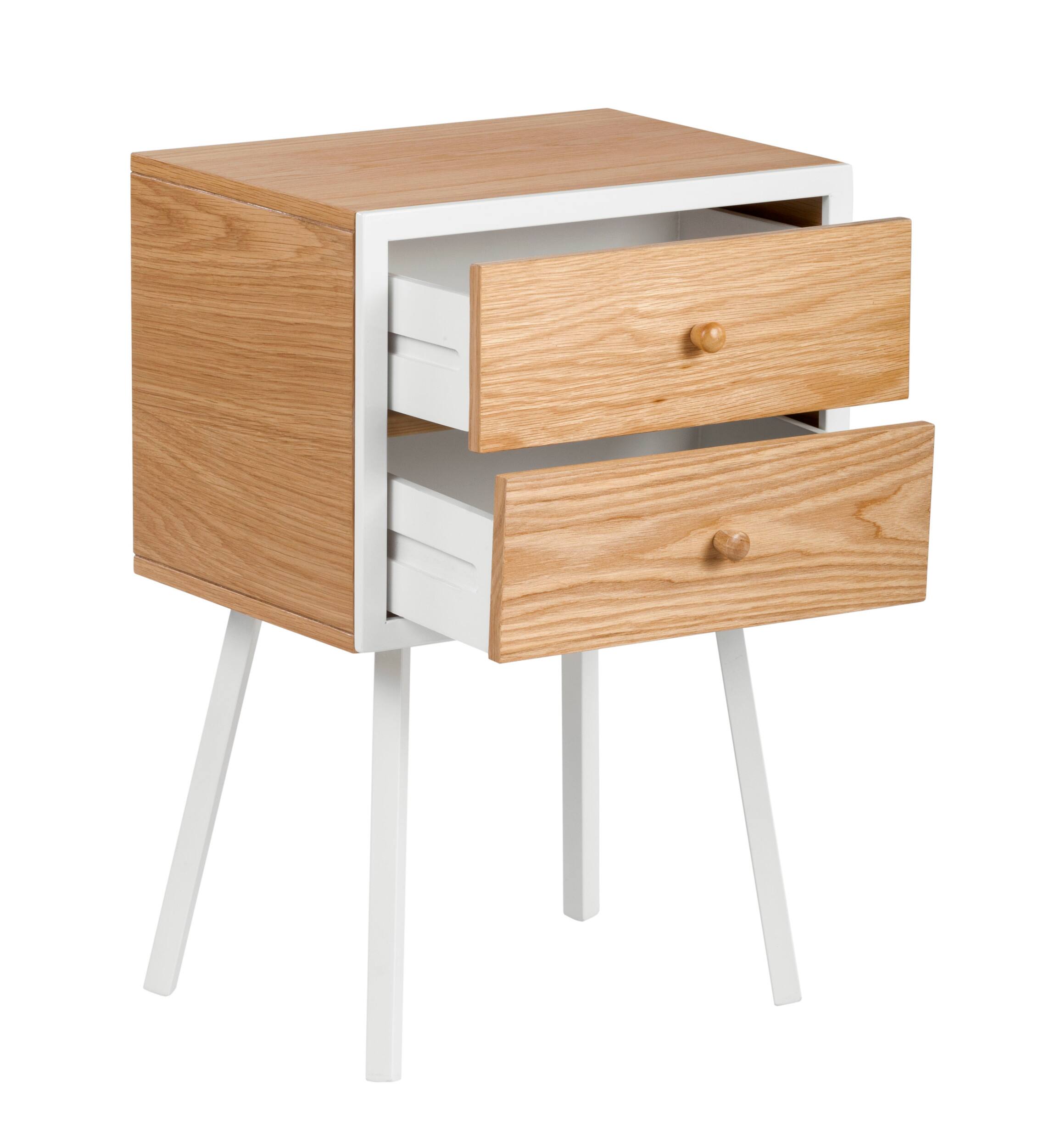 Alt View 11. Universal Expert - Universal Expert Abacus 2 Drawer Side Table - Oak and White.