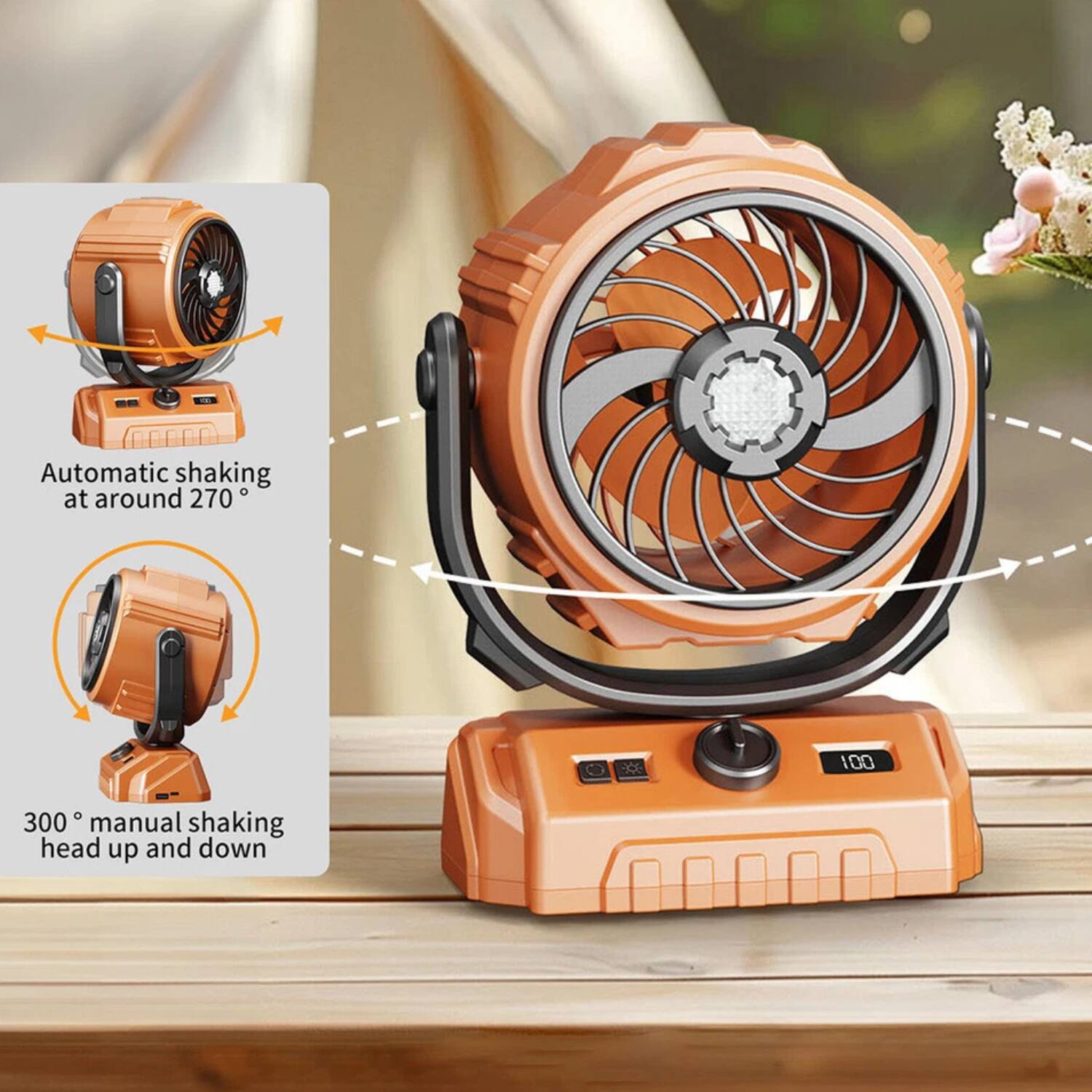 Automatic shaking at around 270°

300° manual shaking head up and down