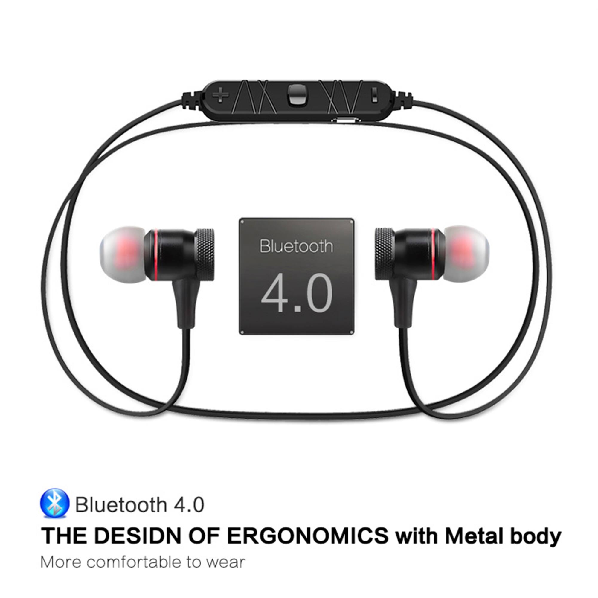 - Bluetooth 4.0
- THE DESIGN OF ERGONOMICS with Metal body
- More comfortable to wear