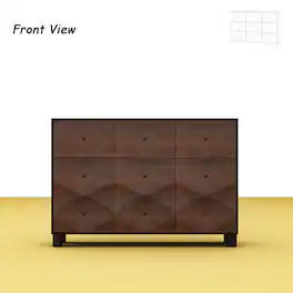 Famapy - Textured Wood Dresser: Infuse Spaces with Modern - Rustic Allure - Brown