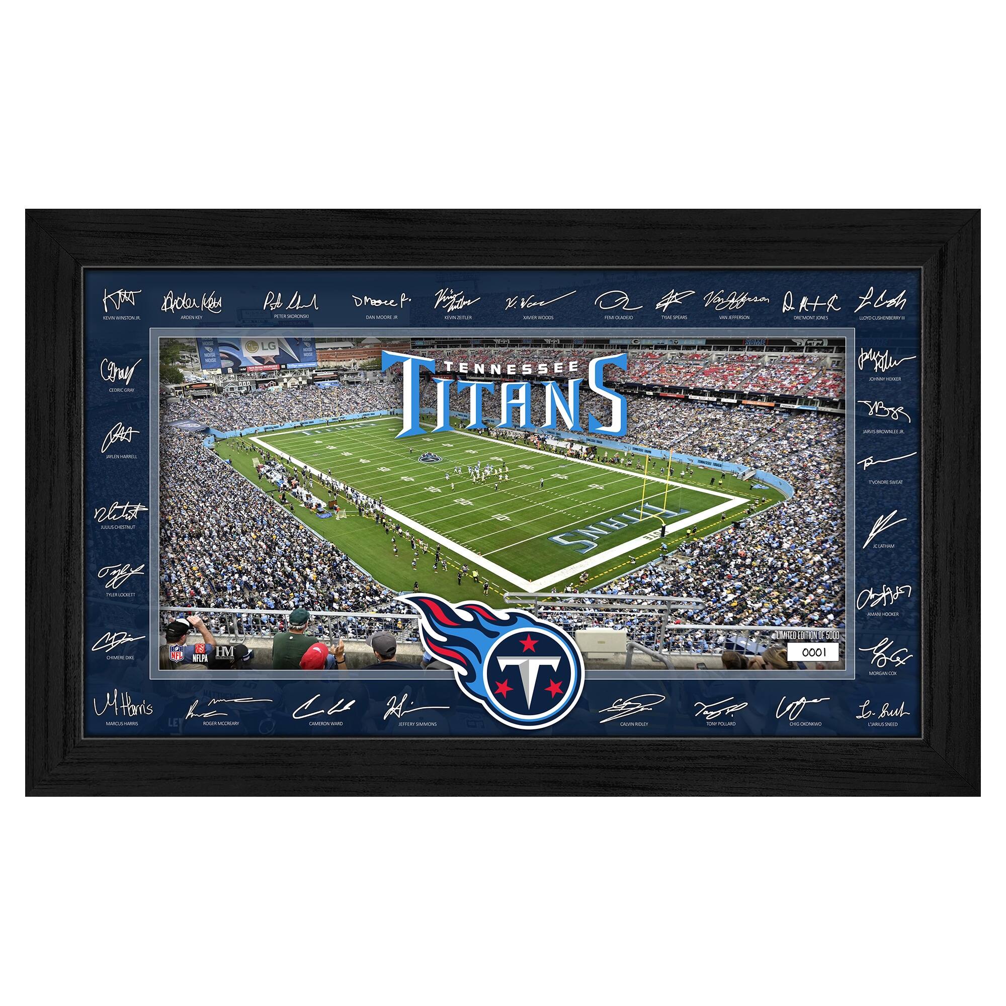 Highland Mint - Tennessee Titans 12" x 20" 2025 Signature Gridiron Panoramic Framed Photo - Multicolor