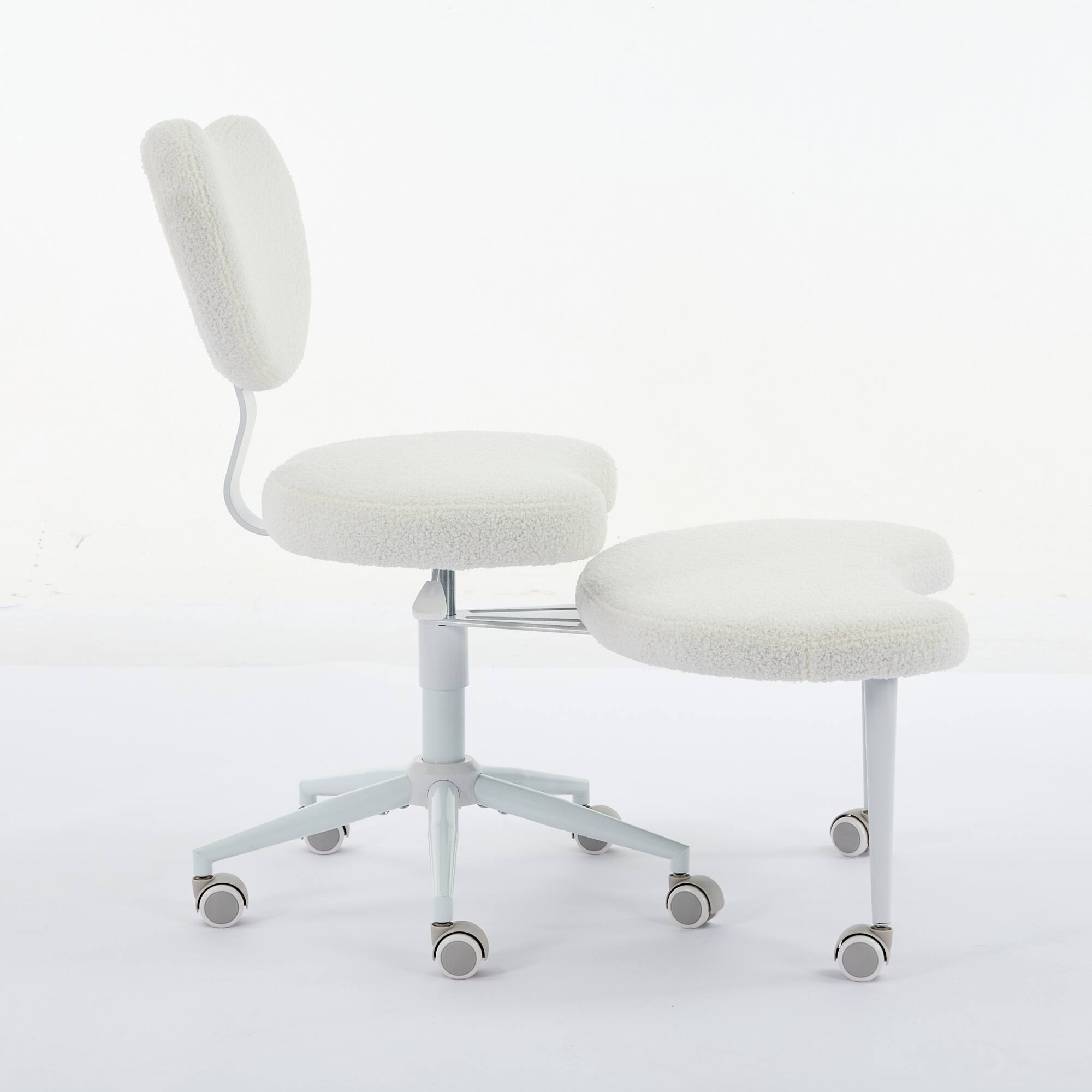 Alt View 1. GOODSILO - Meditation Chair with Wheels & Lumbar Support | Cross Legged Desk Chair for Fidgety Sitters | Adjustable Stool - Ivory.