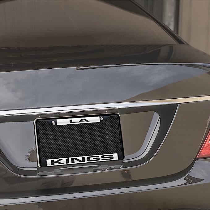 Alt View 1. Rico Industries - Los Angeles Hockey King's Black Metal License Plate Frame Holder - Multi.