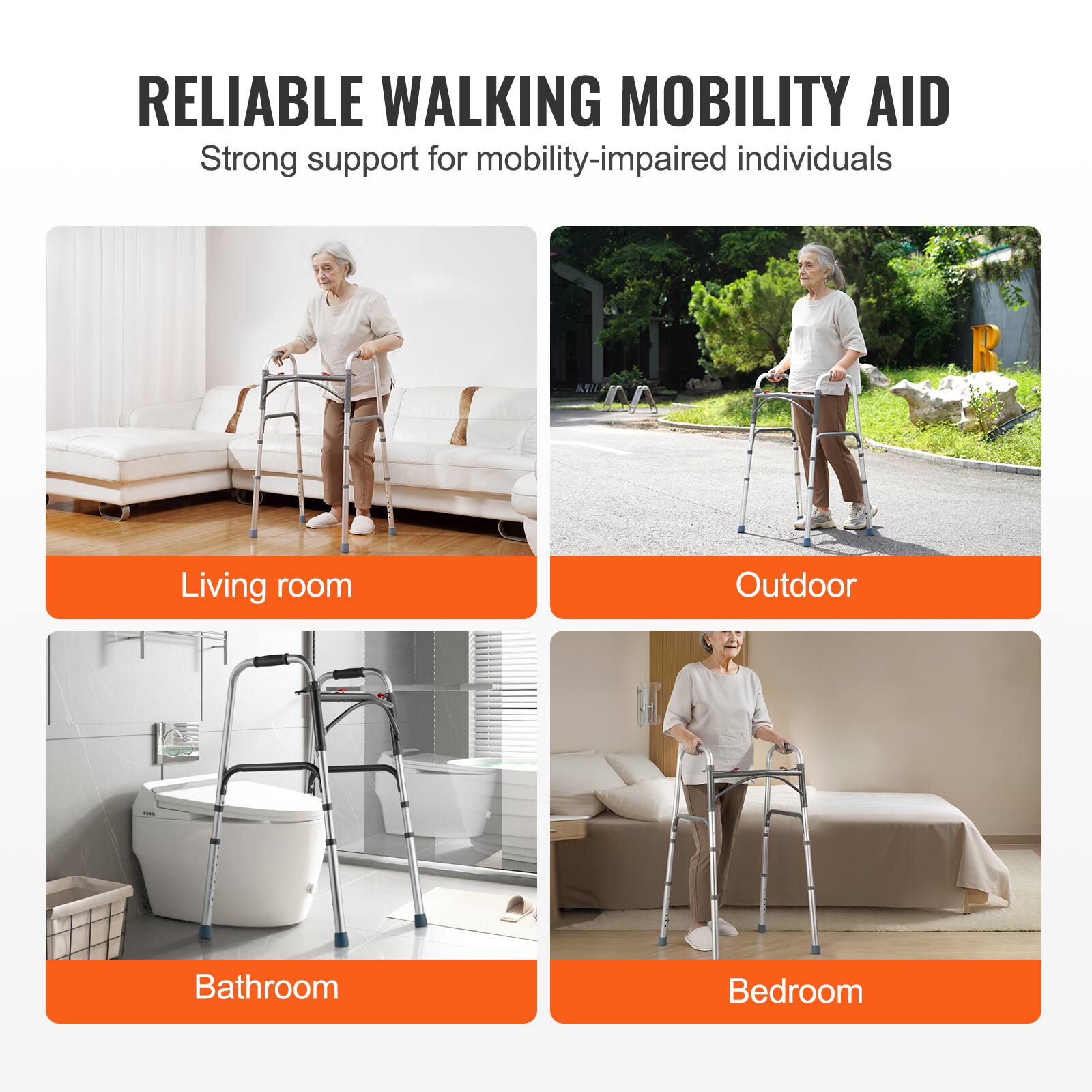 RELIABLE WALKING MOBILITY AID Strong support for mobility-impaired individuals

Living room
Outdoor
Bathroom
Bedroom