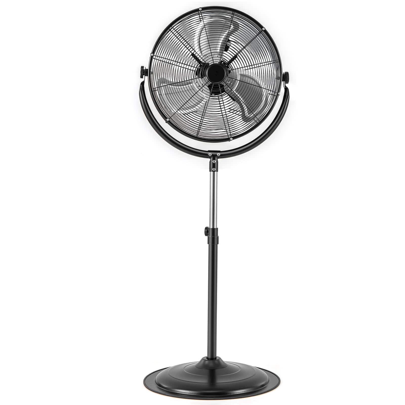 Gymax - 20'' High Velocity Pedestal Fan w/3 Speeds 360 Degree Tilt & Adjustable Height - Black