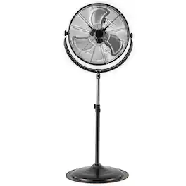 Gymax - 20'' High Velocity Pedestal Fan w/3 Speeds 360 Degree Tilt & Adjustable Height - Black