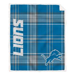 Pegasus - Detroit Lions 50" x 60" Playmaker Plaid Ultra Cozy Sherpa Throw - Multicolor