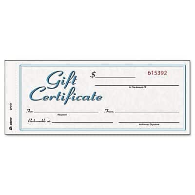 Adams - Gift Certificates, Two Color Design, 25/Pack - Multicolor