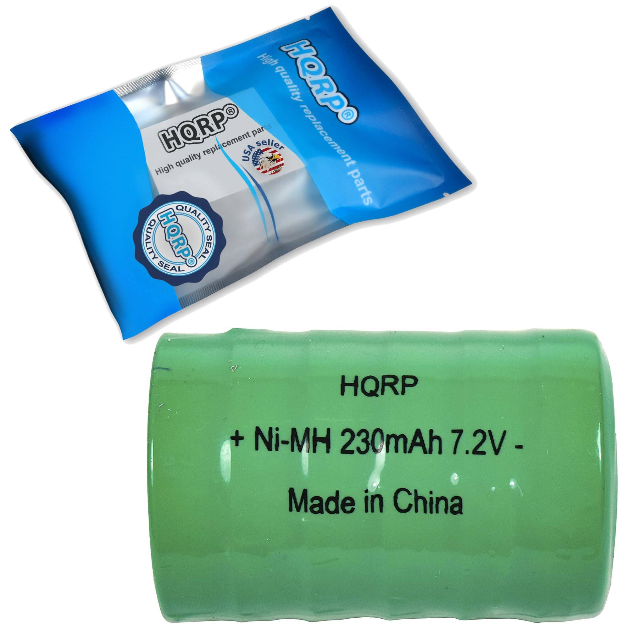 High quality replacement parts  
HQRP  
High quality replacement parts  
USA seller  
QUALITY  
QUALITY  
HQRP SEAL  
HQRP  
+ Ni-MH 230mAh 7.2V -  
Made in China