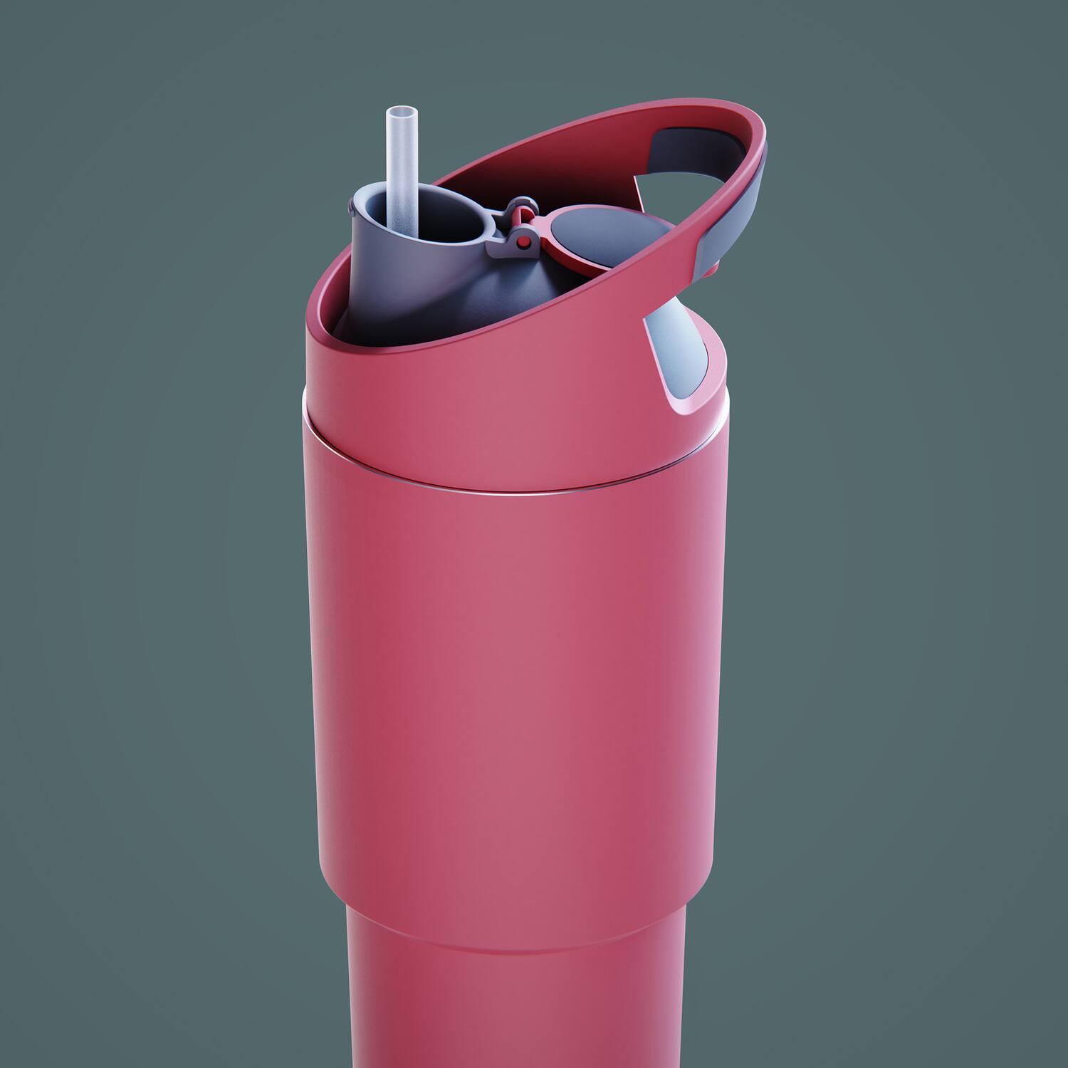 Alt View 5. Asobu - 32-Oz Cosmic Insulated Water Bottle - Red.