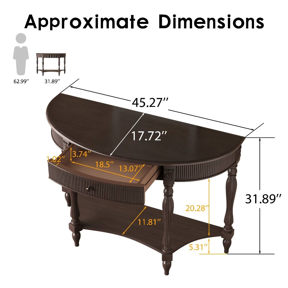 Approximate Dimensions
62.99"
31.89"
45.27"
17.72"
3.74" 1.02" 18.5" 13.07"
20.28"
31.89"
11.81"
5.31"