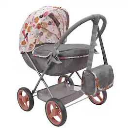 509 Crew - Melange Flora - Deluxe Doll Pram - Matching Shoulder Bag, 3+