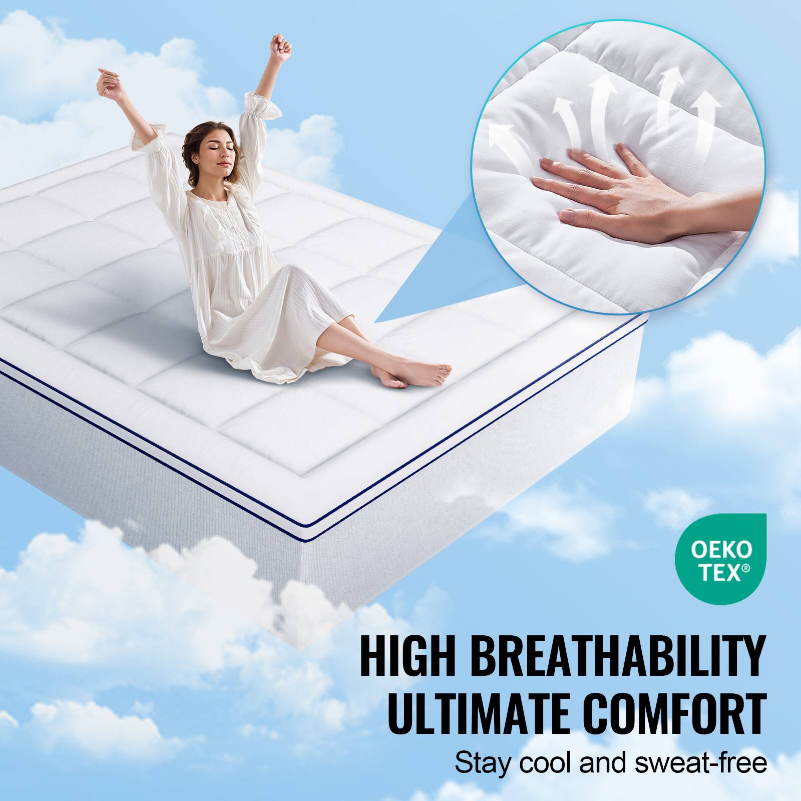 HIGH BREATHABILITY  
ULTIMATE COMFORT  
Stay cool and sweat-free  

OEKO TEX®