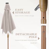 EASY STORAGE  
Seam in tie for a better storage  

DETACHABLE POLE  
Comes in two parts connected with a push-pin