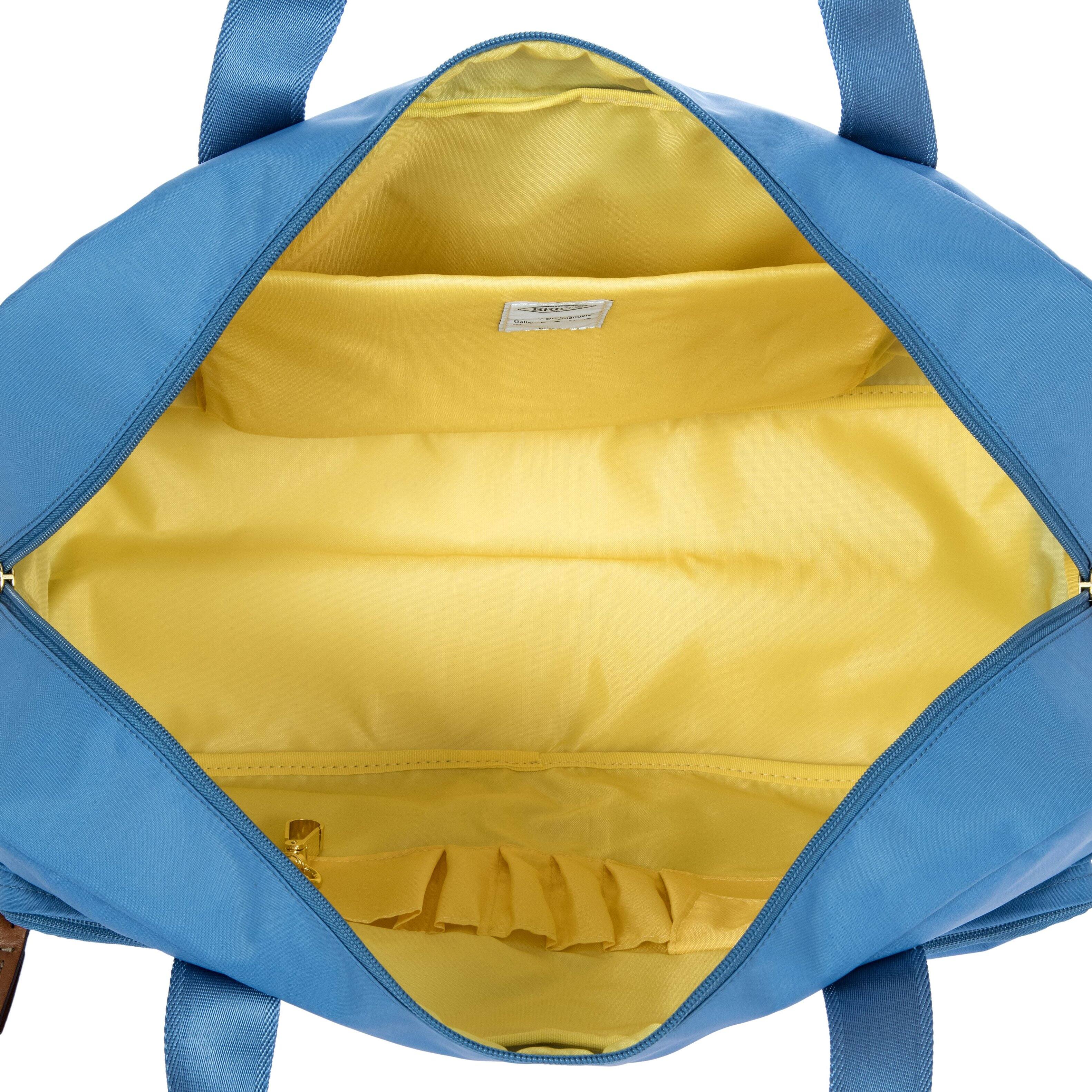 Angle. Bric's - Bric's X-Bag Carry On Boarding Duffle Bags W/ Pockets Cobalt, 18" - Cobalt.