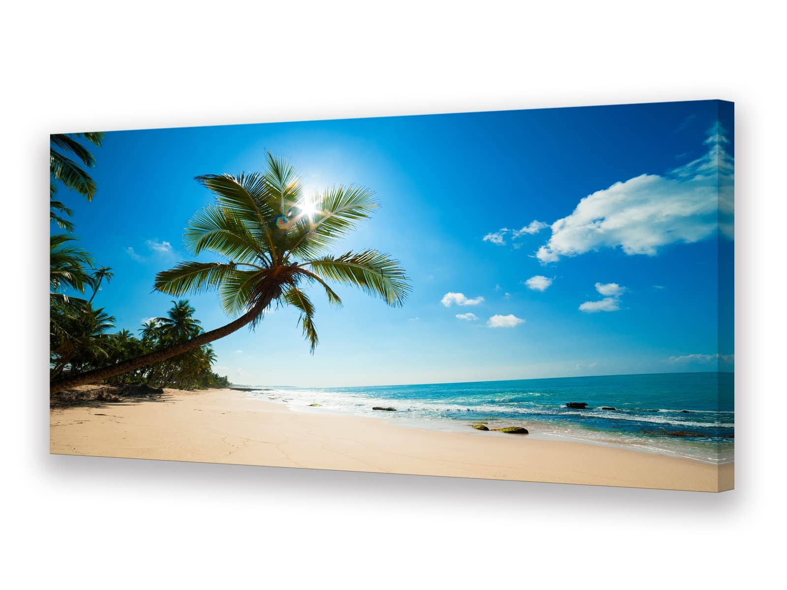 Fabibe - Wall Art Decor Canvas Print Picture Big Trees in Sunset 1 Panel Golden Sunset Forest Natural Landscape Painting Artwork - Blue 40"L x 20"W