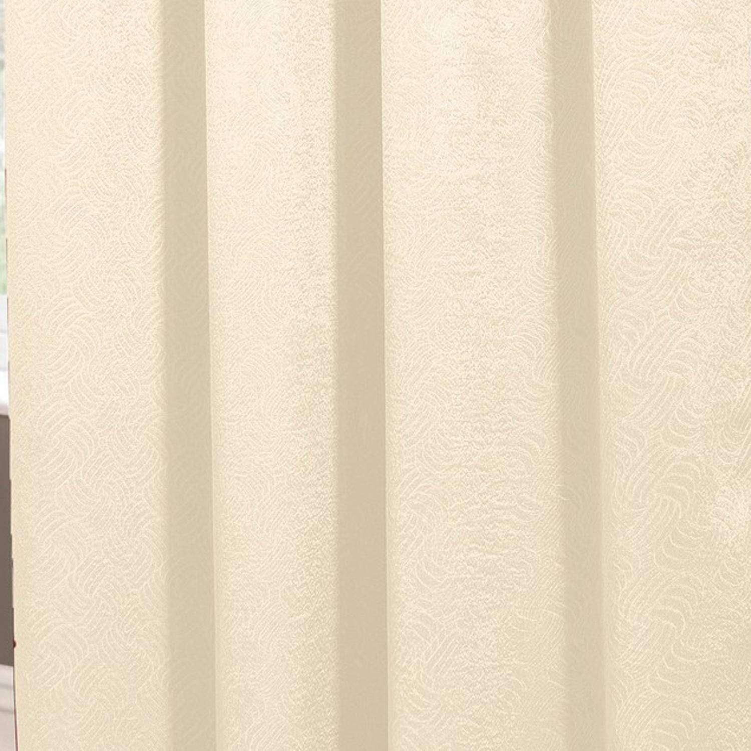 Left. RT Designers Collection - RT Designers Nellie Embossed Blackout Grommet Curtain Panel - Ivory - Ivory.