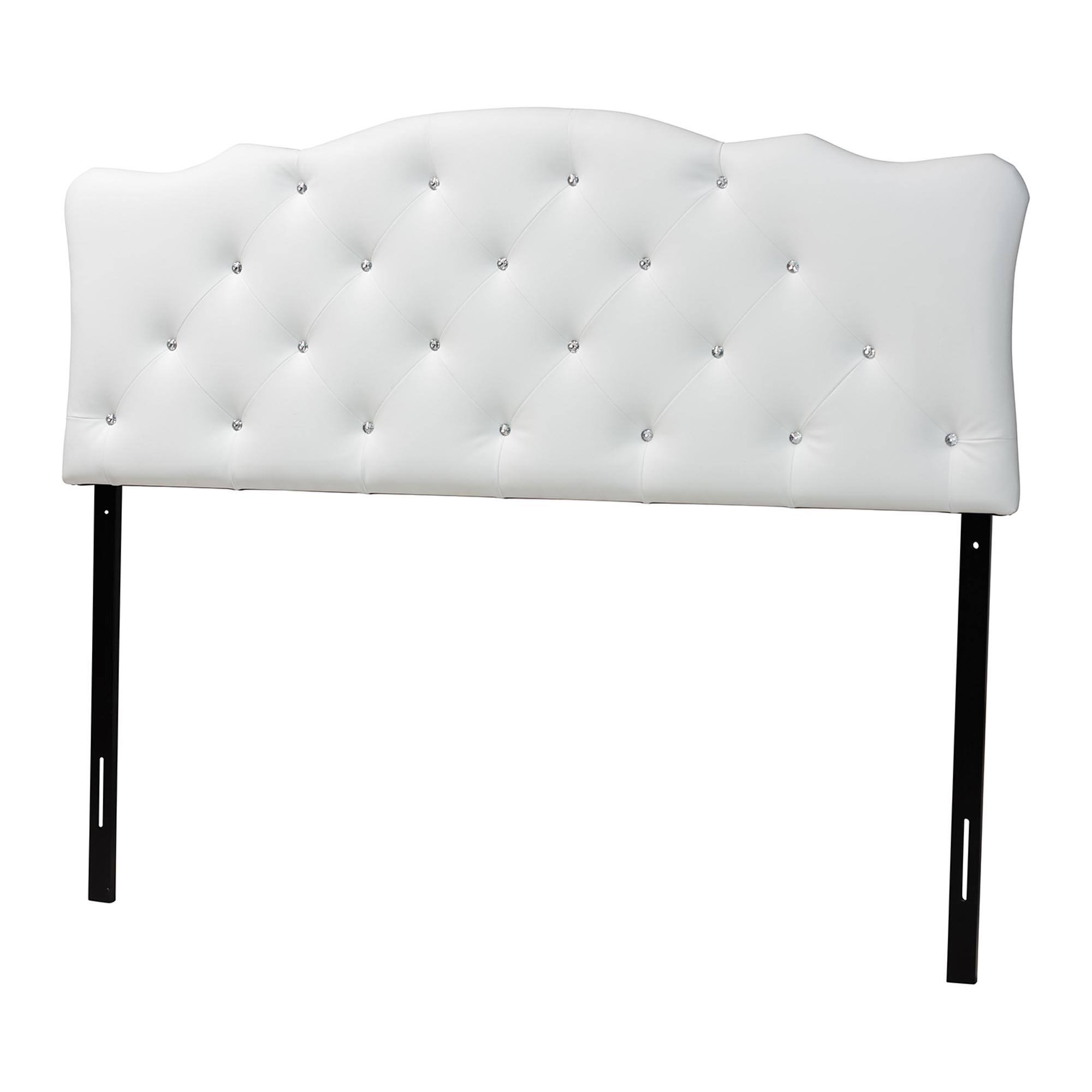 Baxton Studio - Rita Modern and Contemporary Full Size Faux Leather Upholstered Button-tufted Scalloped Headboard - White price history on PriceWatchPro