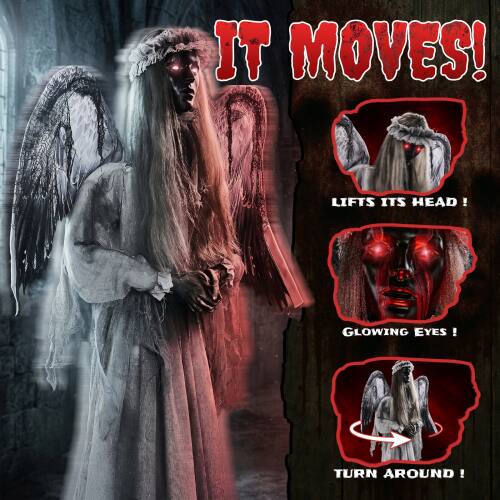 IT MOVES!  
LIFTS ITS HEAD!  
GLOWING EYES!  
TURN AROUND!