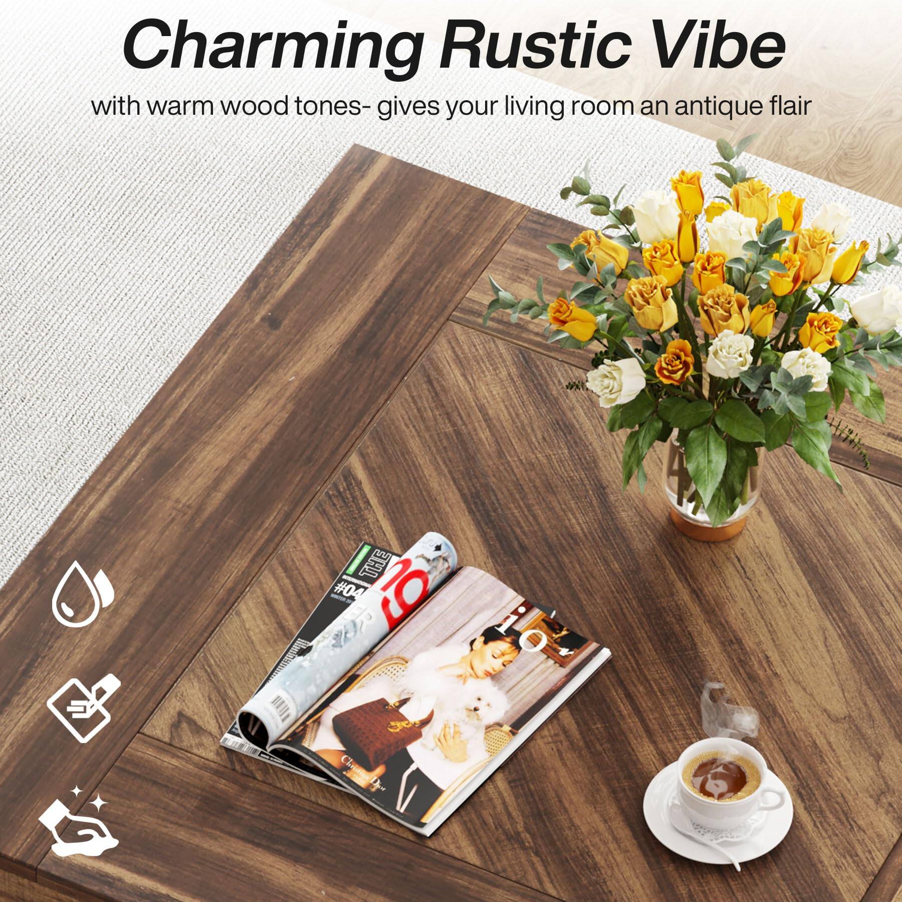 Charming Rustic Vibe with warm wood tones- gives your living room an antique flair

THE #04 60 Muddamma