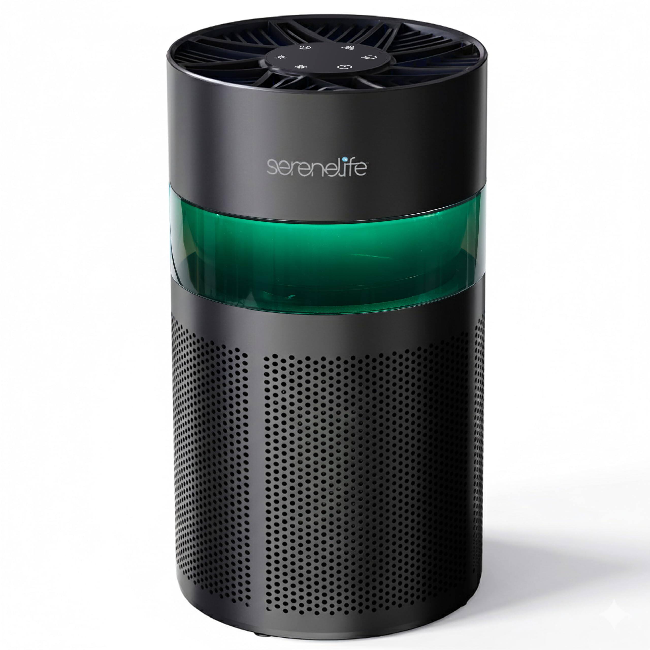 Front. SereneLife - SereneLife Portable Air Purifier  (Black).