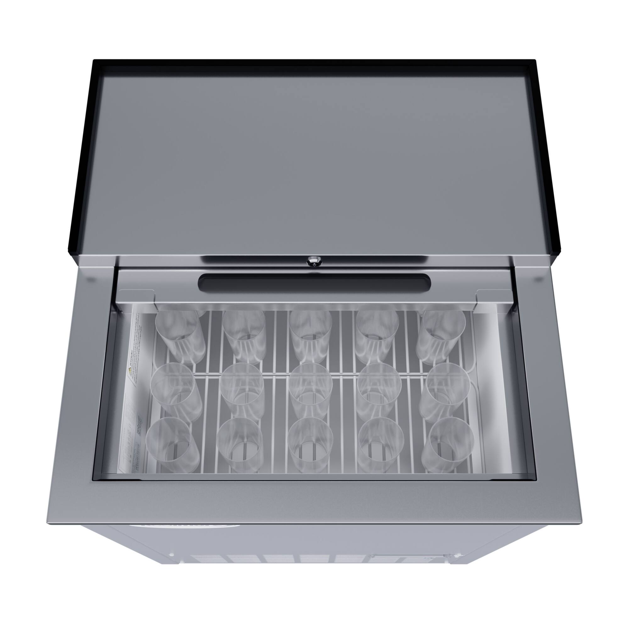 Angle. Koolmore - 25 in. Commercial Glass Froster in Stainless Steel, ETL Listed, 5 cu. ft. (KM-GF25-SS) - Stainless steel.