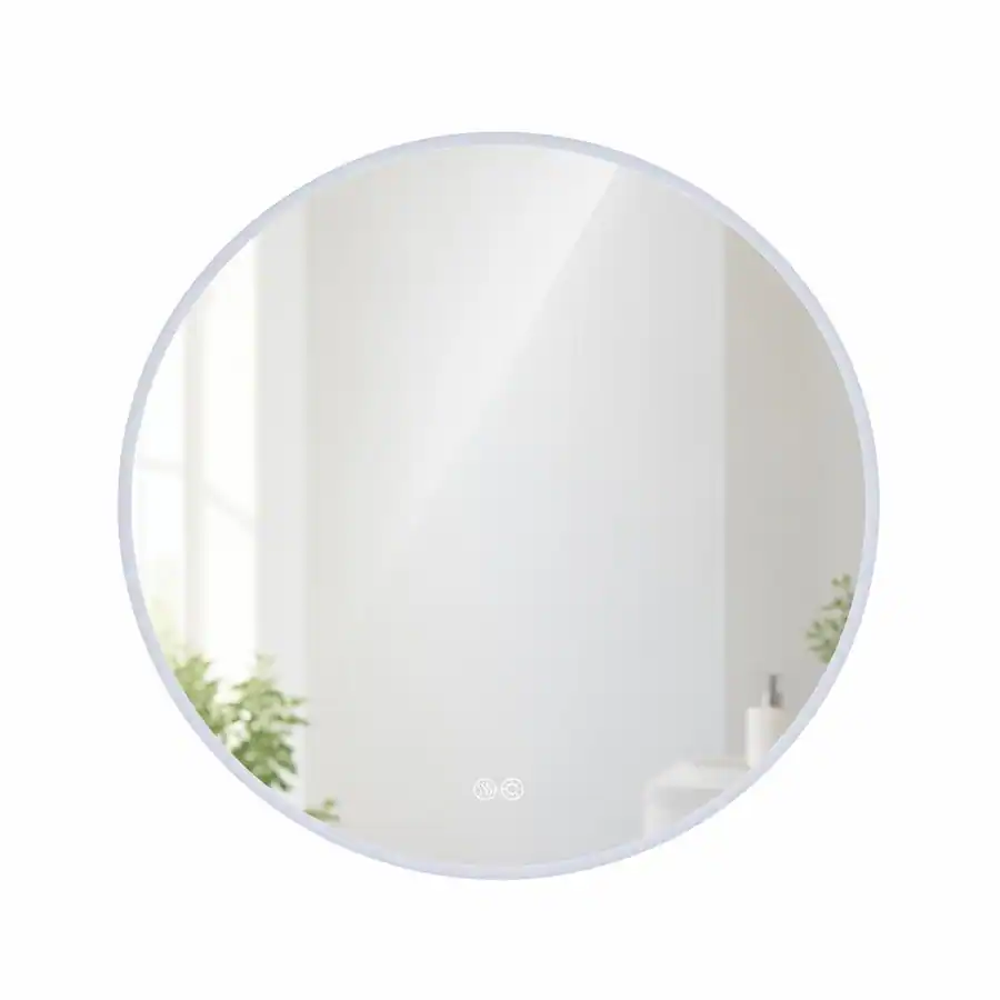 Best Self Values RYHNUYNE Round LED Bathroom Mirror, Wall Mounted Vanity Mirror, Anti ...
