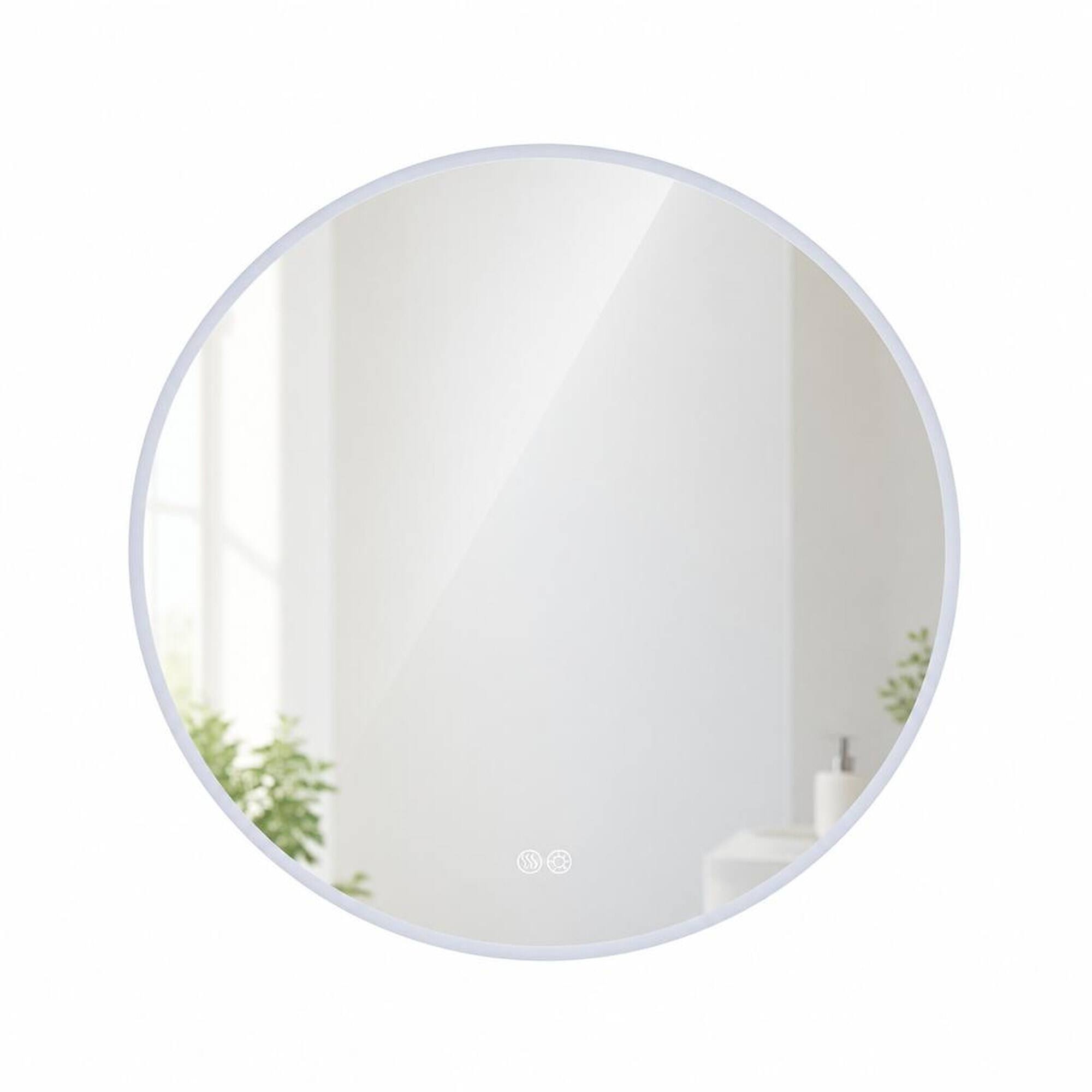 RYHNUYNE Round LED Bathroom Mirror, Wall Mounted Vanity Mirror, Anti ...
