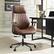 Front. Ovios - Ergonomic High Back Office Chair, 300lb Capacity, Suede Fabric & Smooth Rolling Wheels for Workspace - Dark Brown.