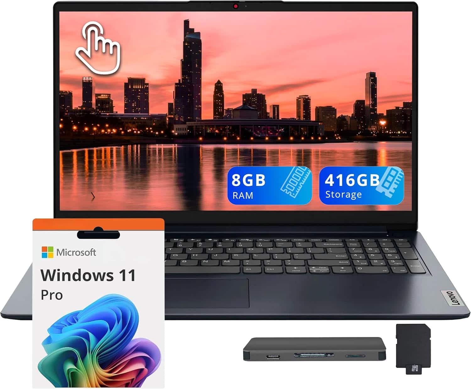 8GB RAM  
416GB Storage  
Microsoft Windows 11 Pro  
Lenovo