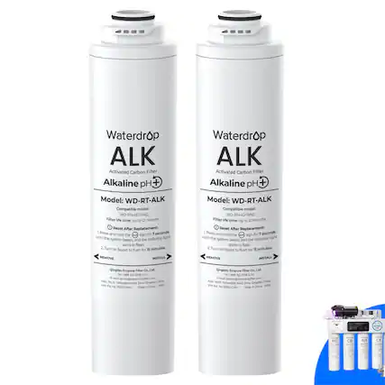 Waterdrop ALK Activated Carbon Filter Alkaline pH
Model: WD-RT-ALK
Compatible model: WD-RT44D-WAD
Filter life time: Up to 12 months
Reset After Replacement:
1. Press and hold the A sign for 7 seconds until the system beeps, and the indicator light starts to flash.
2. Turn on faucet to flush for 15 minutes.
REMOVE
INSTALL
Qingdao Ecopure Filter Co., Ltd.
Tel: +86-532-8358 8881
Email: service@waterdropfilter.com
Add: No. 9030, China
EPA Fx. No. 95030-CHN
Made in China
Waterdrop ALK Activated Carbon Filter Alkaline pH
Model: WD-RT-ALK
Compatible model: WD-RT44D-WAD
Filter life time: Up to 12 months
Reset After Replacement:
1. Press and hold the A sign for 7 seconds until the system beeps, and the indicator light starts to flash.
2. Turn on faucet to flush for 15 minutes