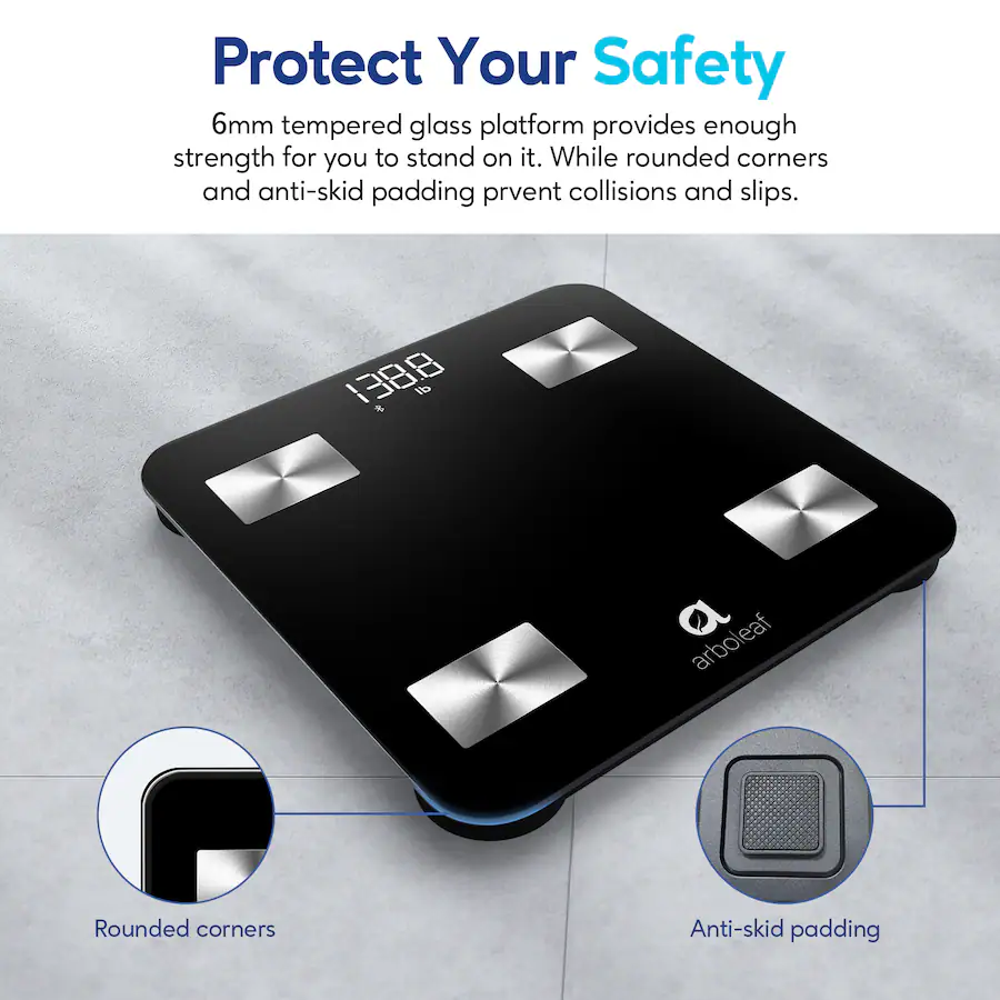 Arboleaf Smart Scale for Body Weight, Bluetooth, 14 Key Body ...