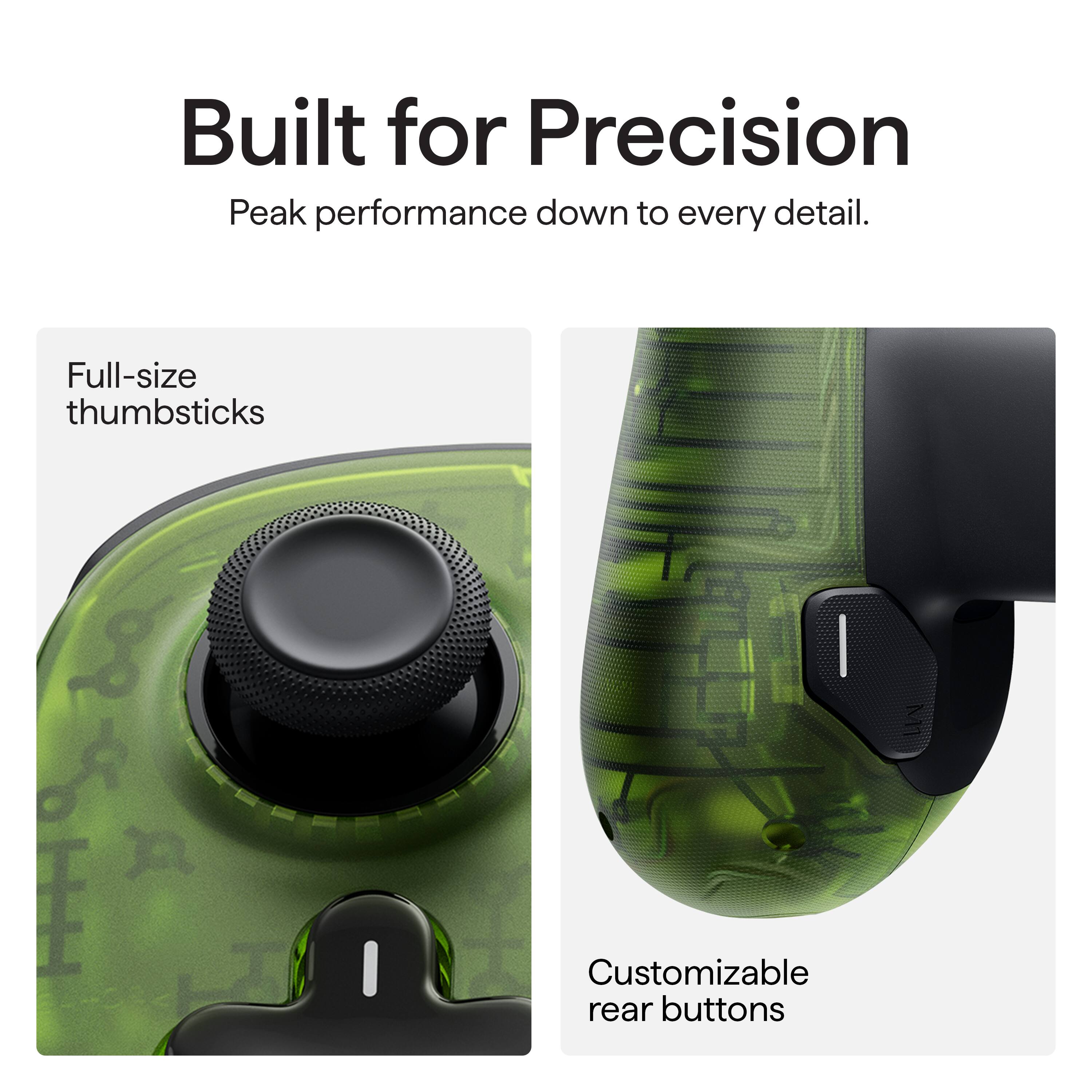 Built for Precision  
Peak performance down to every detail.  

Full-size thumbsticks  

Customizable rear buttons