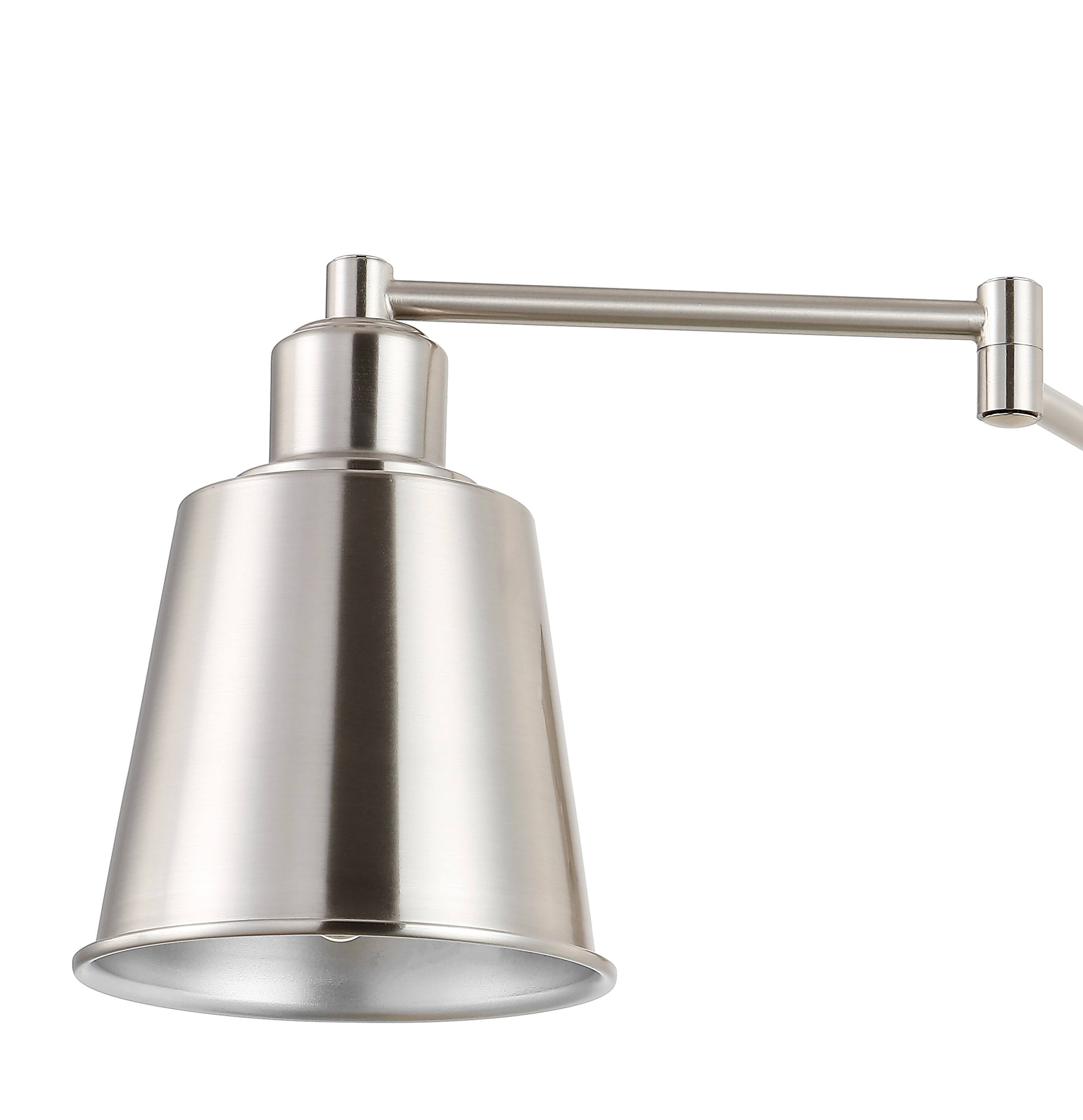 Alt View 3. Jonathan Y - Cary 5.75" Iron Contemporary Swing Arm LED Wall Sconce, Nickel - Nickel.