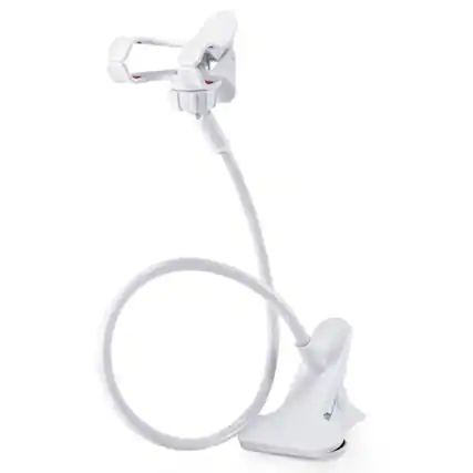 Front. Stock Preferred - Universal Flexible Gooseneck Mobile Phone Holder-White - White.