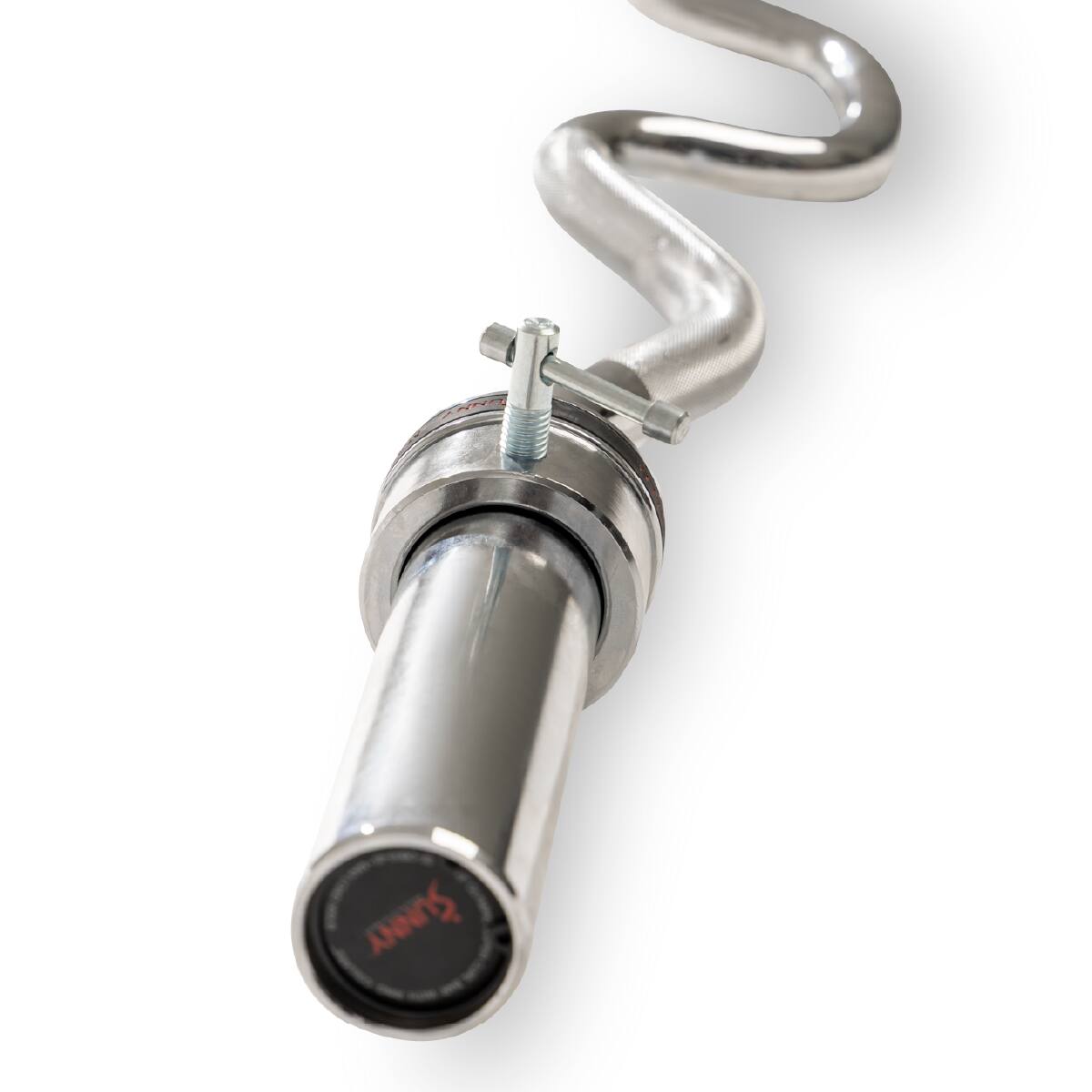 Left. Sunny Health & Fitness - 48” Super Curl Olympic Barbell Bar - Silver.