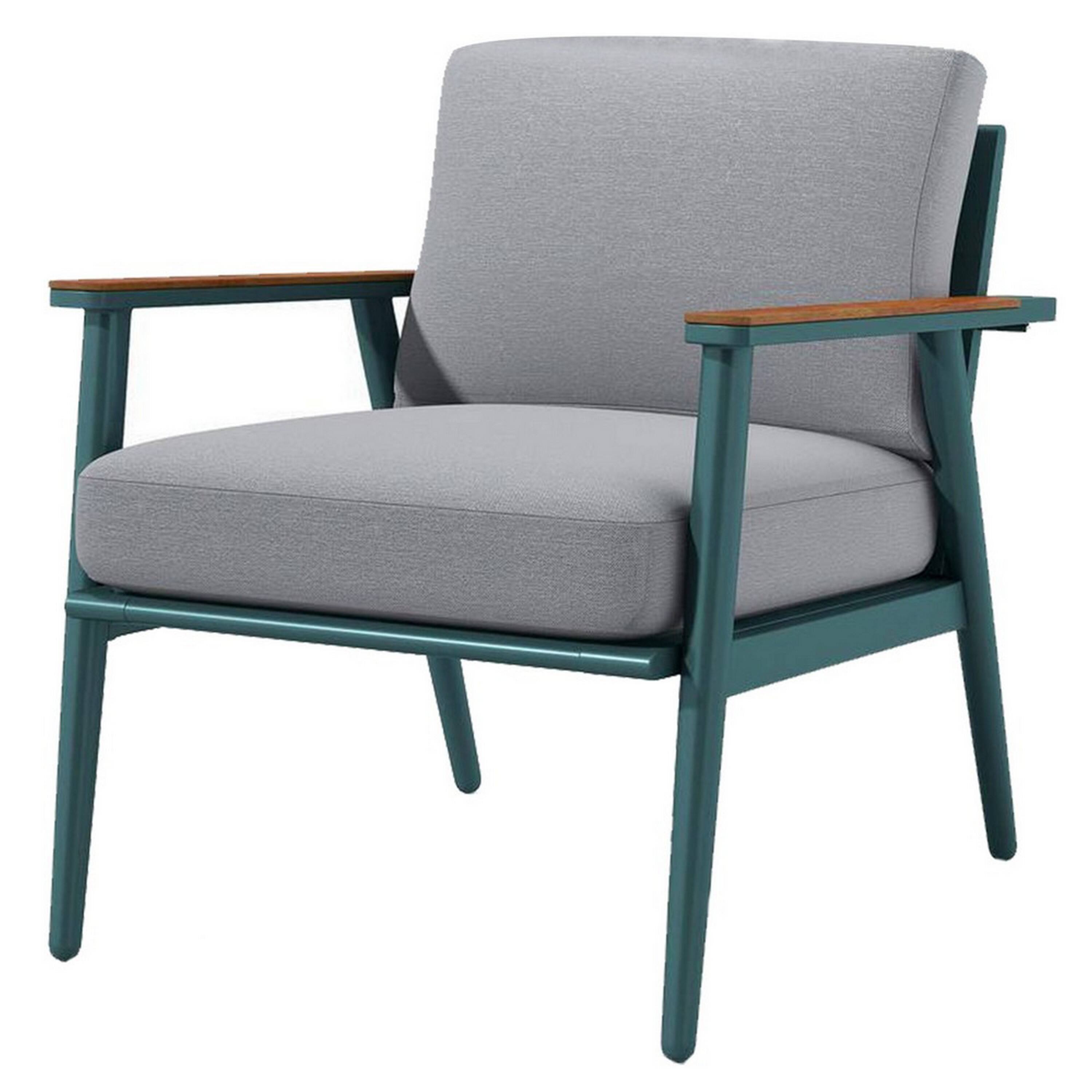 Alt View 3. Manhattan Lane - 3 Piece Outdoor Coffee Table and Chairs Set, Wood Planks, Gray, Green - Gray, Green, Brown.