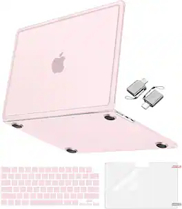 mosiso - 4in1 Kit Case for MacBook Air 13 inch Case M5 M4 M3 M2 Cover for MacBook Air 13.6 Case A3449 A3240 A3113 A2681 2026-2022 - Pink