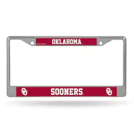 Rico Industries - Oklahoma Sooners Chrome Metal License Plate Frame - Multi