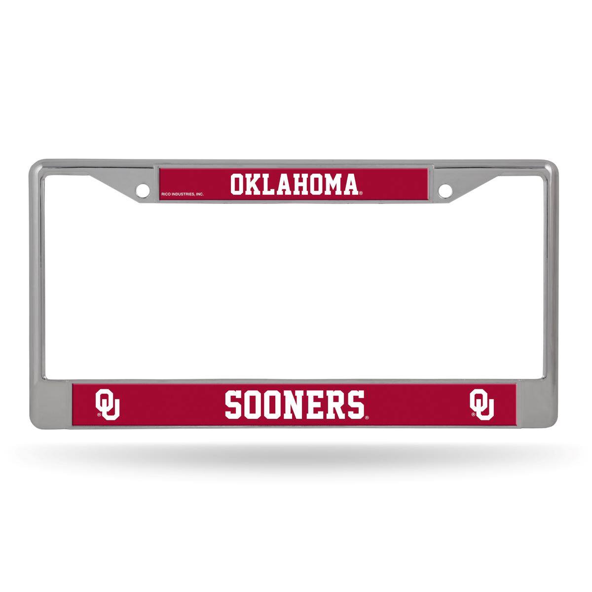 Oklahoma Sooners Chrome Metal License Plate Frame