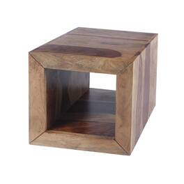 Manhattan Lane - 16 Inch Cube Shape Rosewood Side Table With Cutout Bottom - Brown