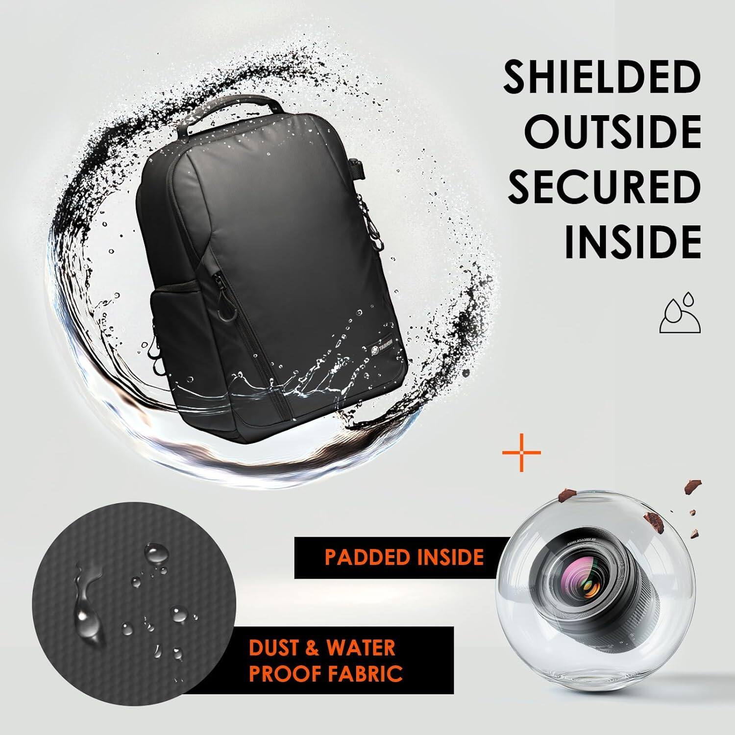 SHIELDED OUTSIDE SECURED INSIDE

Padded Inside

Dust & Water Proof Fabric