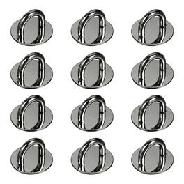 Unique Bargains - Metal Phone Charm Hook 0.7", 12pcs Adhesive Circle Shaped Finger Grip for Smartphones Keychain Tablet Case Accessories - Black
